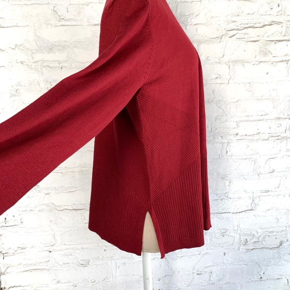 Cardigan Sweater red knit open front petite large - Picture 6 of 10